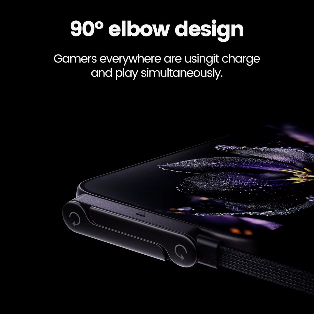 USB-C to USB-C 240W 2-in-1 Fast Charging Cable with Right Angle Connector (Compatible with Xiaomi, Samsung, and OnePlus)