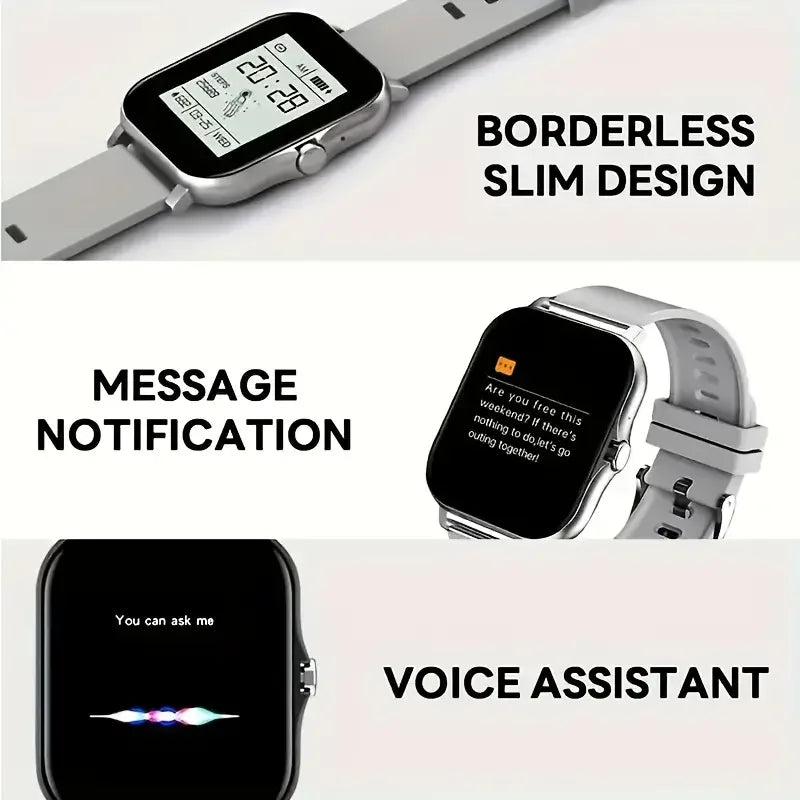 2025 New Smart Watch Bluetooth Call Message Reminder Man Woman Gift Full Touch Screen Sports Fitness Smart Watch