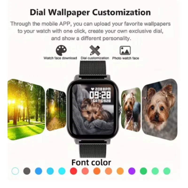 2025 New Smart Watch Bluetooth Call Message Reminder Man Woman Gift Full Touch Screen Sports Fitness Smart Watch