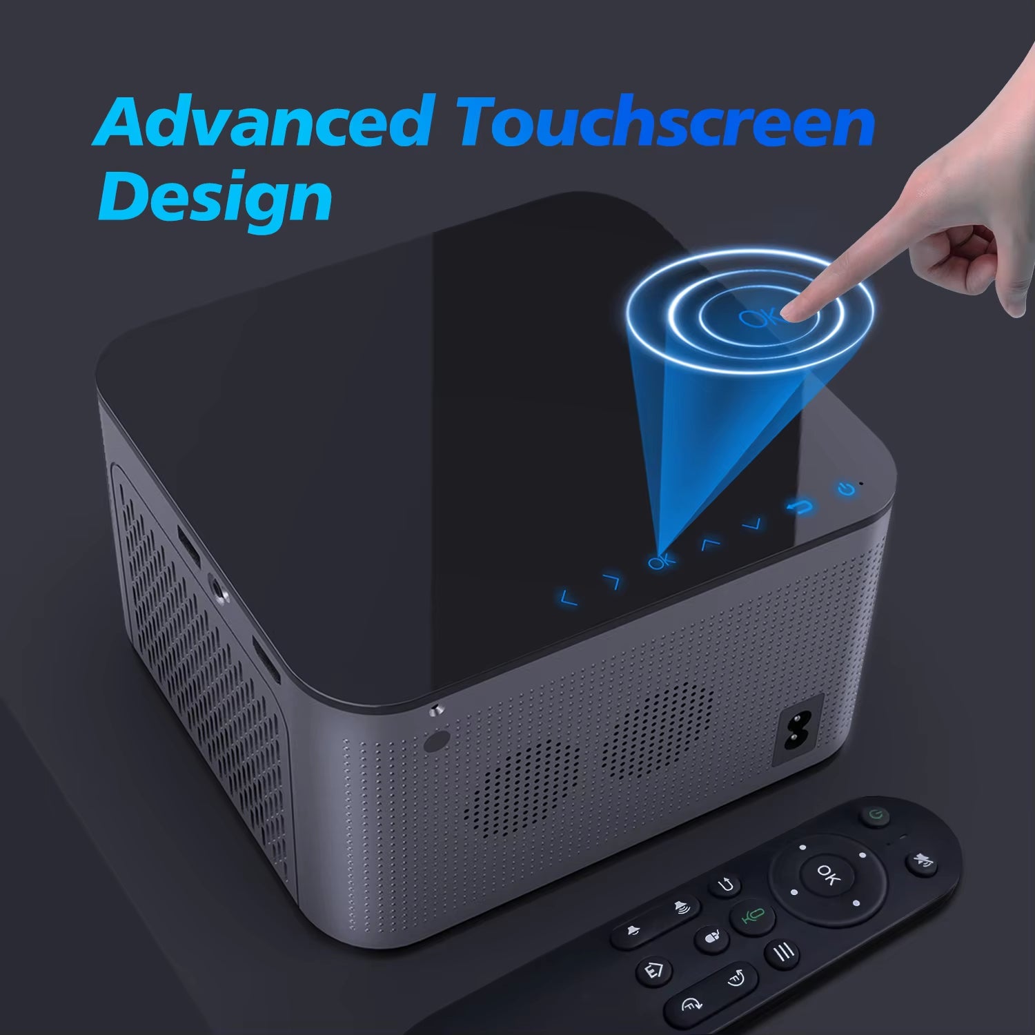 Proyector Smart 4K Full HD 1080P, 580 ANSI, Android 11, Wifi 6, BT 5.0, Control por Voz – Cine en Casa