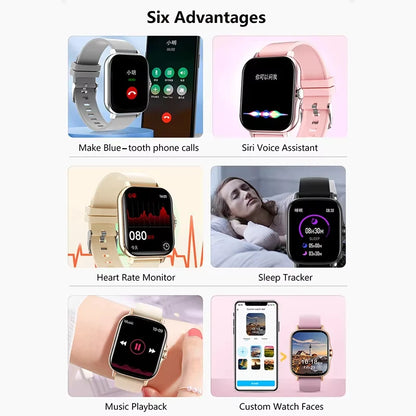 2025 New Smart Watch Bluetooth Call Message Reminder Man Woman Gift Full Touch Screen Sports Fitness Smart Watch